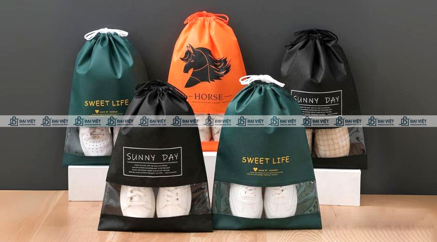 Túi vải không dệt dây rút đựng giày được sản xuất tại xưởng Đại Việt