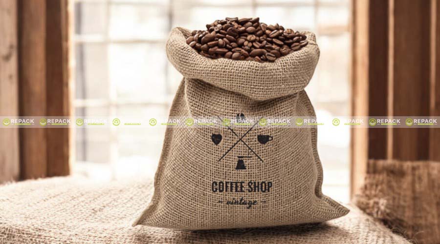Họa tiết đơn giản trên bao tải đay được in bằng in lụa Họa tiết đơn giản trên bao tải đay được in bằng in lụa