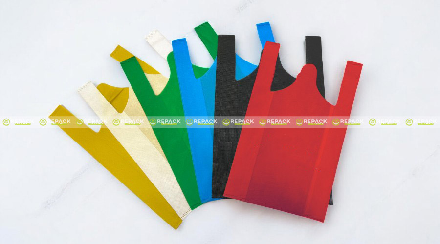 Màu sắc túi vải không dệt T-shirt đa dạng