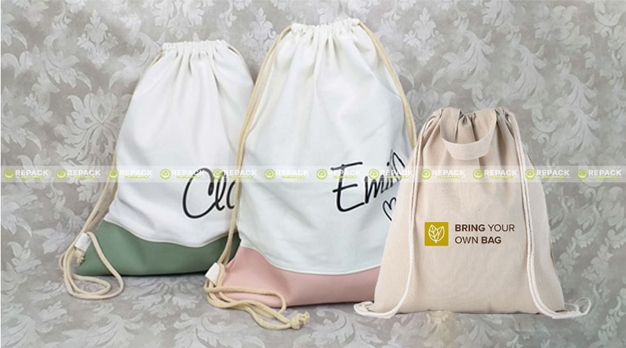 Sản xuất balo dây rút vải bố kích thước theo yêu cầu Sản xuất balo dây rút vải bố kích thước theo yêu cầu
