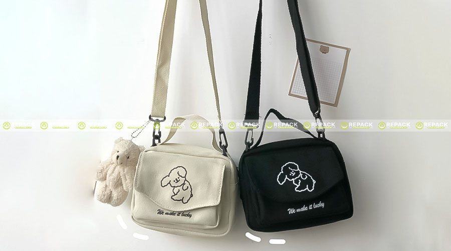 Túi canvas đeo chéo mini gọn nhẹ, màu sắc bắt mắt