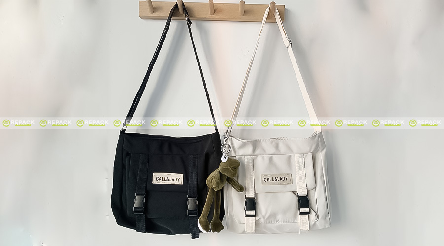 Túi đeo chéo canvas cỡ lớn nhiều ngăn chứa