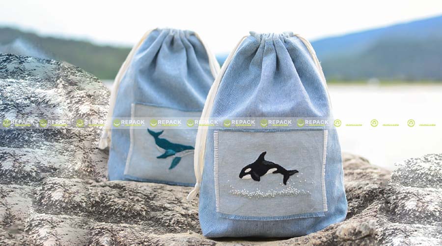 Túi vải canvas dây rút được sản xuất tại xưởng may Repack chất lượng Túi vải canvas dây rút được sản xuất tại xưởng may Repack chất lượng