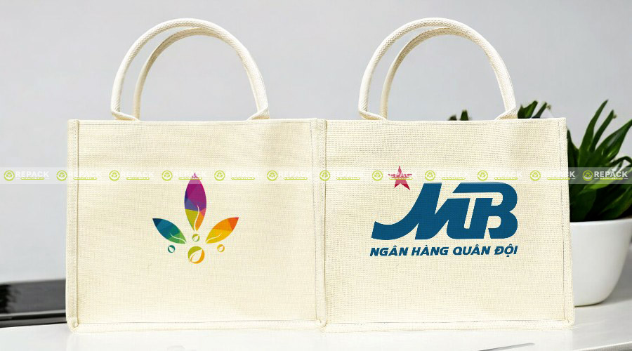 Túi vải đay linen được dùng kỹ thuật in lụa phổ biến