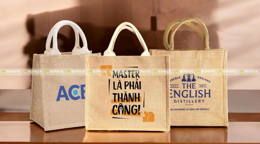Túi vải đay được in lụa họa tiết sắc nét, ấn tượng Túi vải đay được in lụa họa tiết sắc nét, ấn tượng