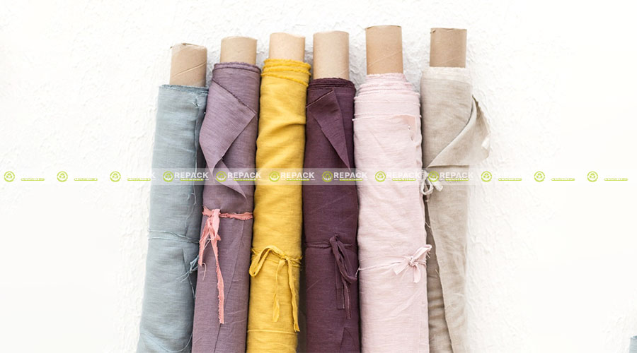 Vải linen được đóng gói thành từng cuộn dễ vận chuyển Vải linen được đóng gói thành từng cuộn dễ vận chuyển