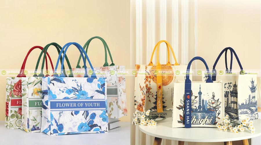 Mẫu túi vải đay linen in họa tiết bắt mắt, độc đáo