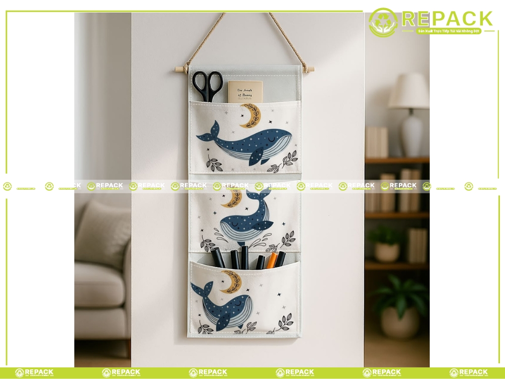 cách may túi vải treo tường cá voi