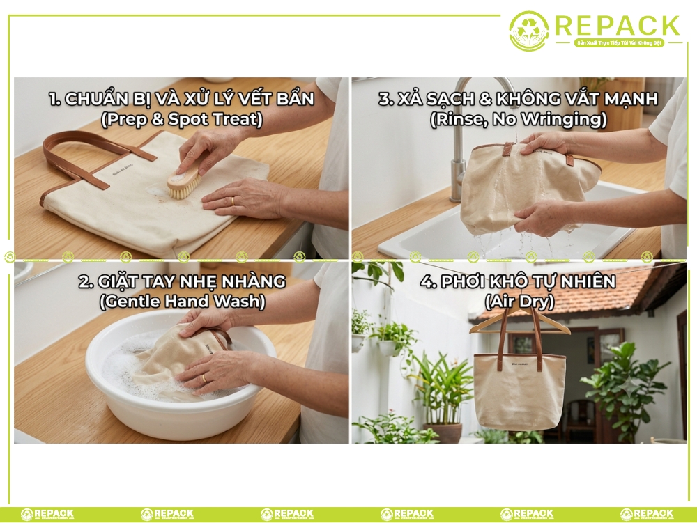 hướng dẫn cách giặt vải bố đúng cách
