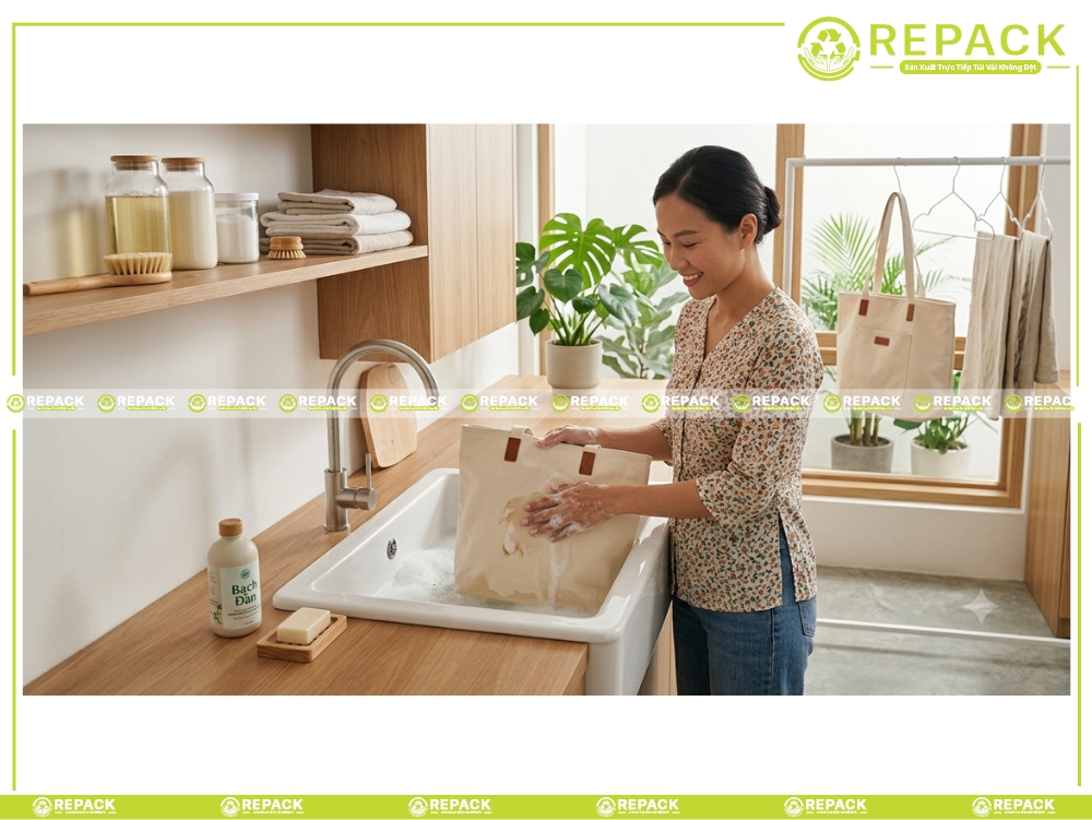 hướng dẫn cách giặt vải bố loại bỏ vết bẩn