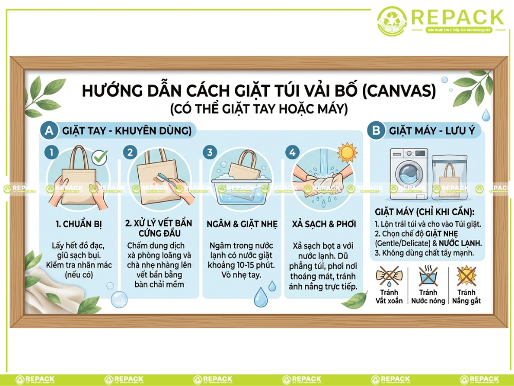 hướng dẫn cách giặt vải bố không bị co