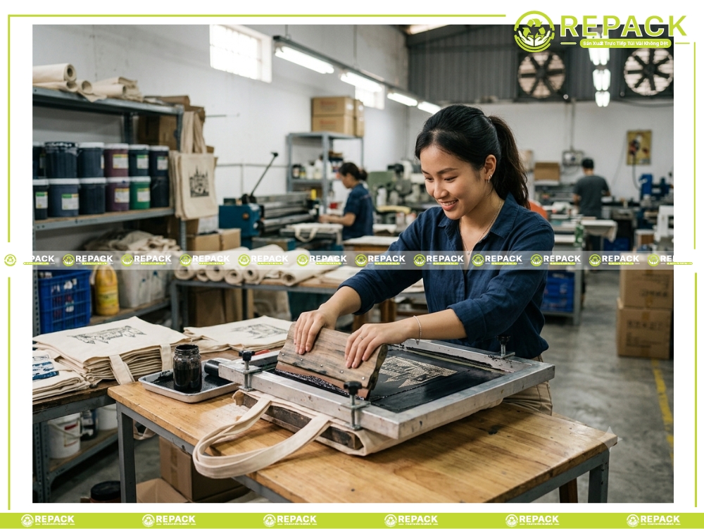 hướng dẫn in hình lên túi vải bố chi phí thấp