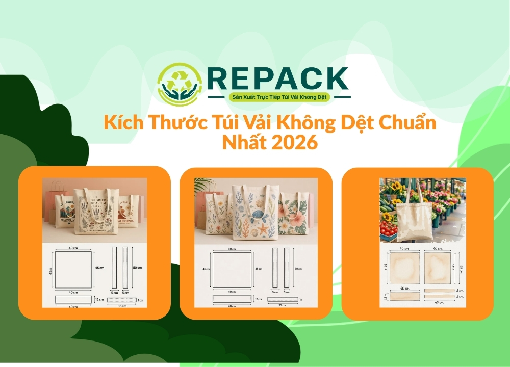 Kích Thước Túi Vải Không Dệt Chuẩn Nhất 2026