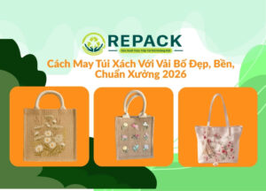 may túi xách với vải bố