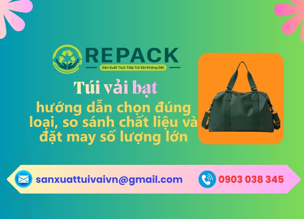 Túi vải bạt: hướng dẫn chọn đúng loại, so sánh chất liệu và đặt may số lượng lớn