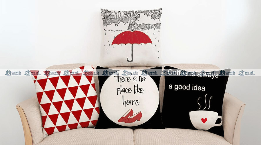 Gối vải canvas được sản xuất kích cỡ phù hợp
