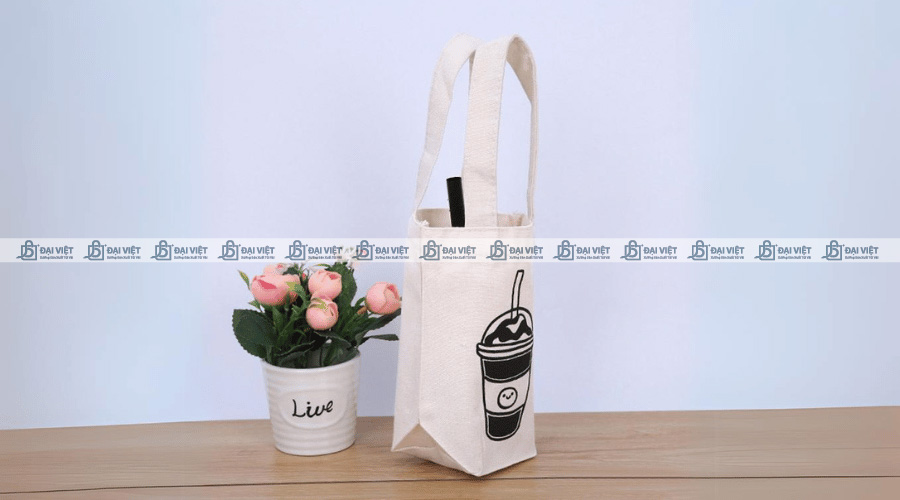 Kích cỡ túi vải canvas đựng ly thông dụng hiện nay
