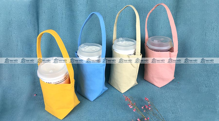 Túi vải canvas đựng ly được sản xuất với nhiều màu sắc 