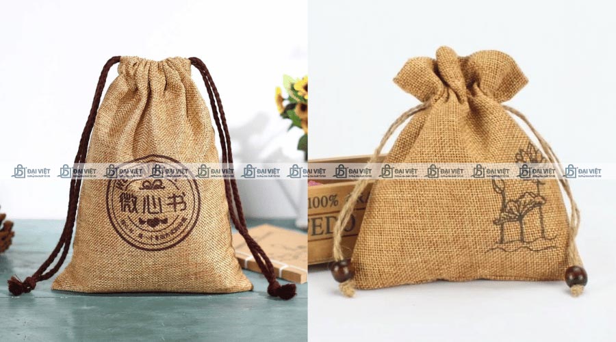 Túi vải đay dây rút dùng đựng các vật dụng nhỏ gọn