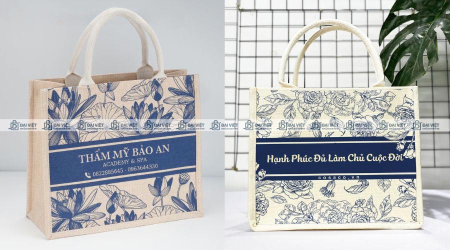 Túi vải đay linen được in ấn bằng phương pháp in lụa