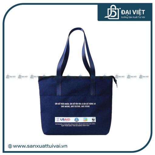 may túi vải canvas chặt đáy